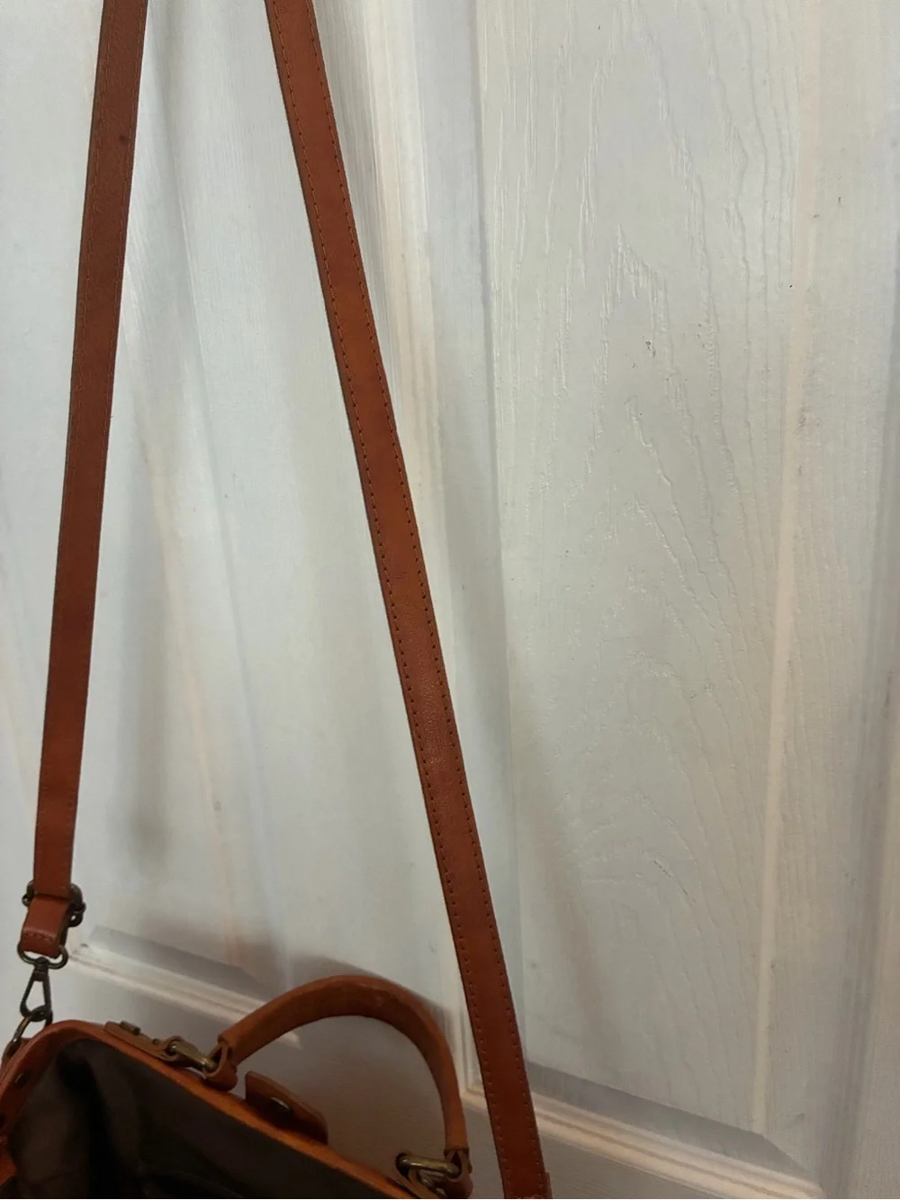 Pratesi Firenze Monteriggioni Cognac Leather Doctor Satchel Bag Italy B174